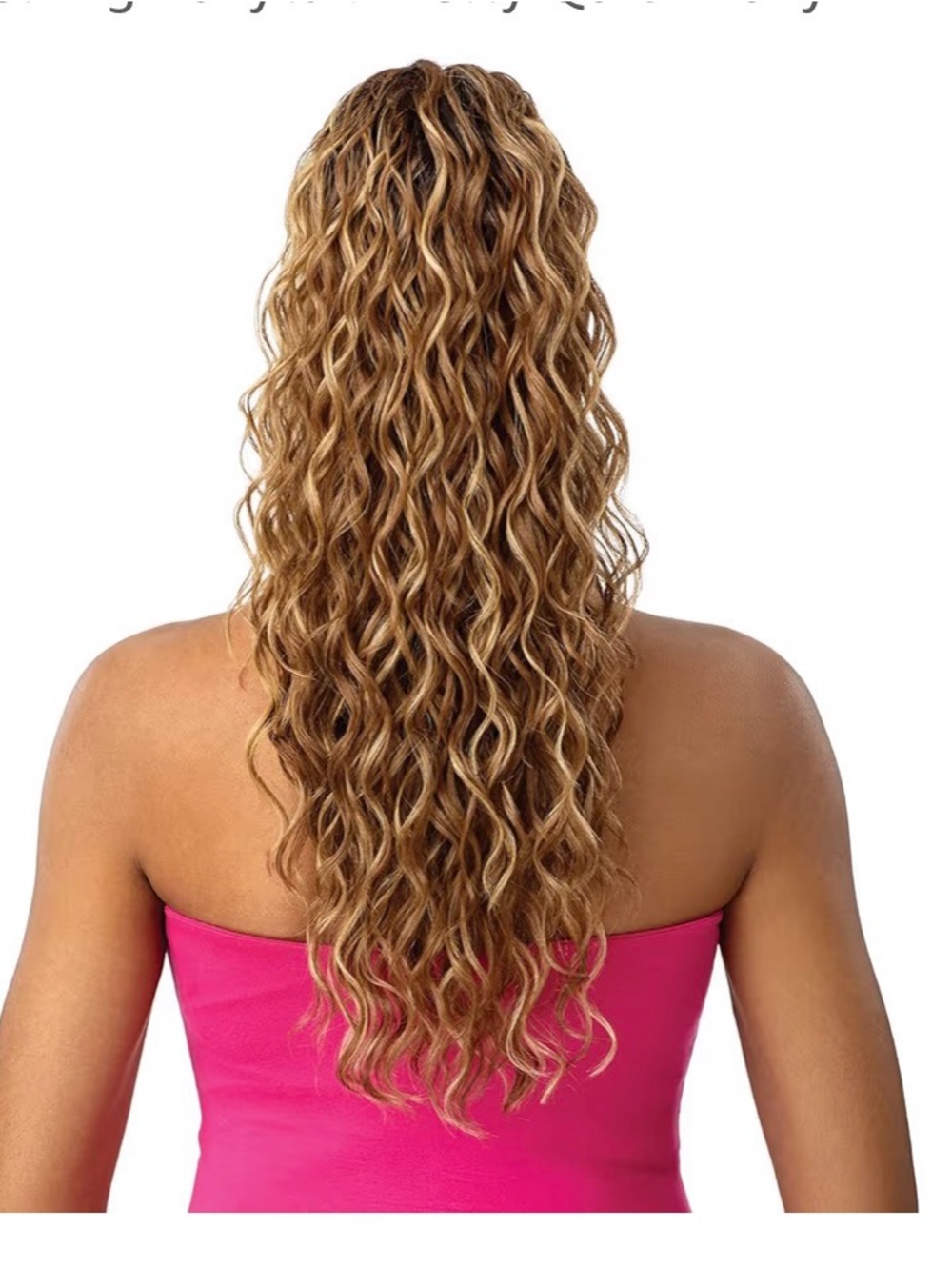 Long Wavy Women's Hair Extension - Honey Blonde ponytail